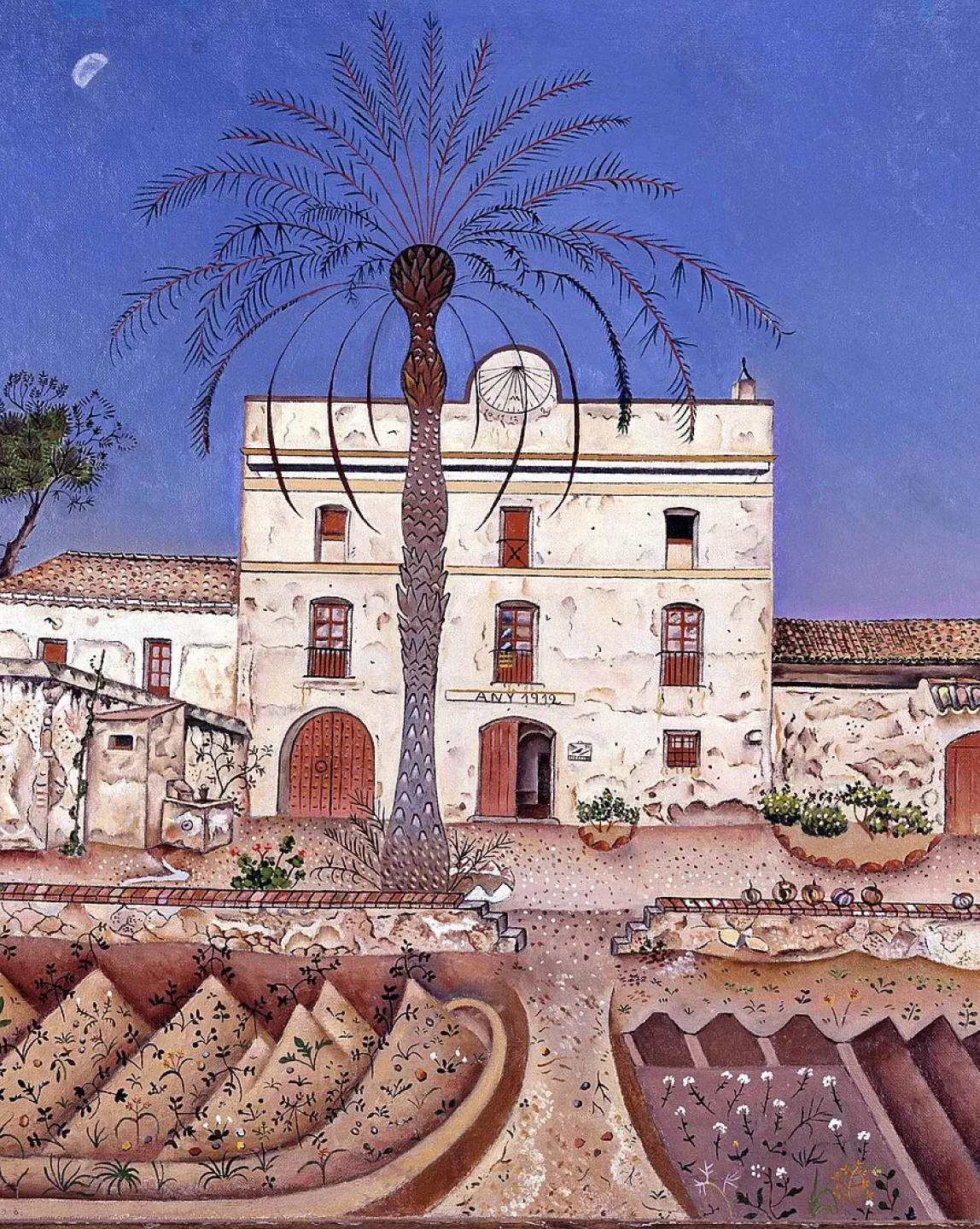 House with Palm Tree Painting (1918) by Joan Miró